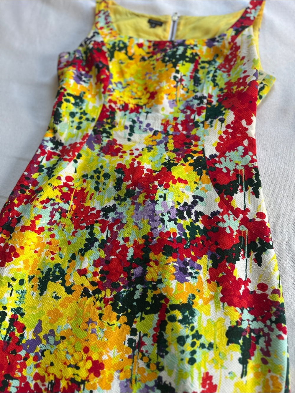 MADISON Artsy Splatter Print Two Way Back Zipper Sheath Dress | 8 - Picture 3 of 16